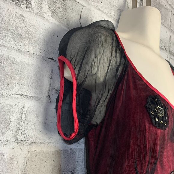 Maggie Walt Sheer 100% Silk Witchy Babydoll Dress - Picture 4 of 15